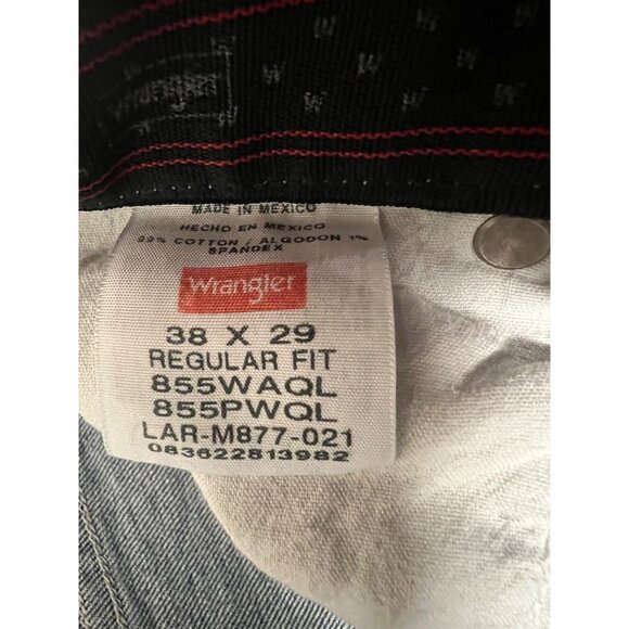 Wrangler Men's Regular Fit Comfort Fit Jeans 38x29 Blue Denim Cotton - Picture 10 of 13